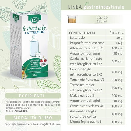 ESI Le Dieci Erbe Lactulose for Intestinal Transit 180ml