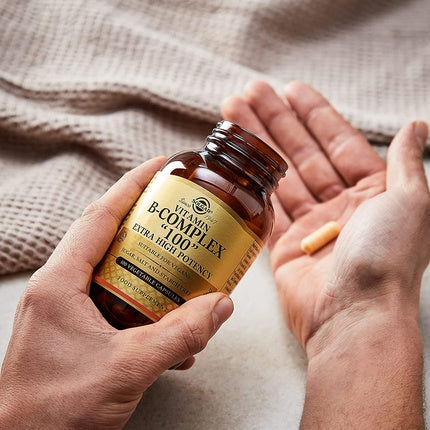 Solgar Vitamin B-Complex 100 Extra High Potency Vegetable Capsules Supports Mental Performance and Reduces Fatigue 100 Count