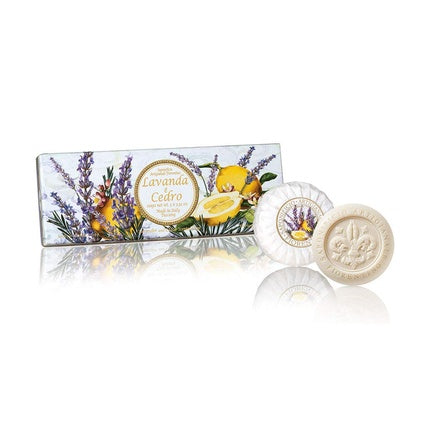 Lavender & Cedar Soap 3 Rounds 100g Each Handmade Italian Soap from Fiorentino