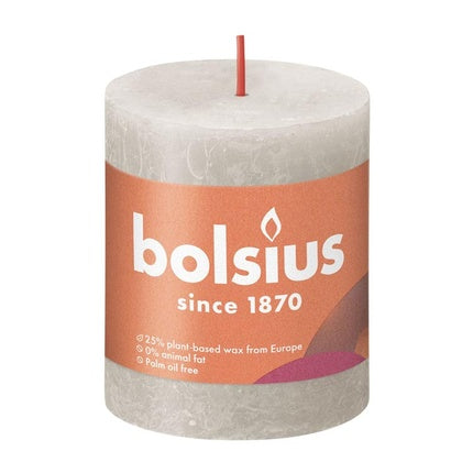 Bolsius Bolsius Shine Stump Candle 80x68 Sandy Grey