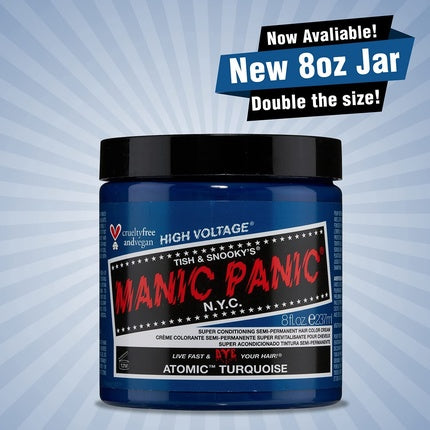 Manic Panic High Voltage Classic Cream Formula Hair Dye 8oz Atomic Turquoise