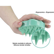 BEPER Scalp Massager Silicone Hair Brush for Shampoo and Head Massage Teal