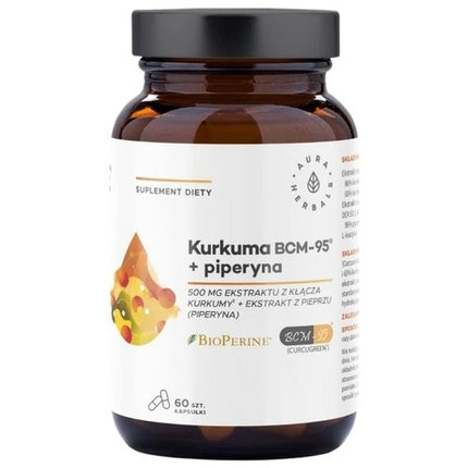 Aura Herbals Turmeric 500mg BCM-95 with Piperine 60 Capsules