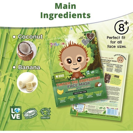 7th Heaven Born Free TimTom Face Mask Enriched with Banana and Coconut Orangutan