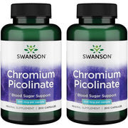 Swanson Chromium Picolinate Natural Supplement Promoting Metabolism & Weight Management 200 Capsules 200mcg