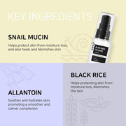 Coxir Black Snail Collagen Serum 50ml 1.69 fl.oz - Black Beans, Collagen, Snail Mucin - Firms, Lifts, and Nourishes Skin