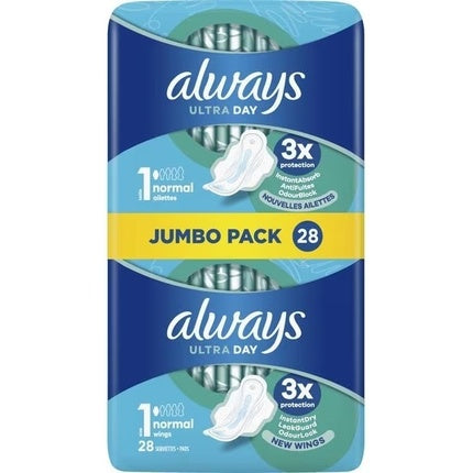 Always Ultra Normal Sanitary Pads With Wings 28 Pieces
