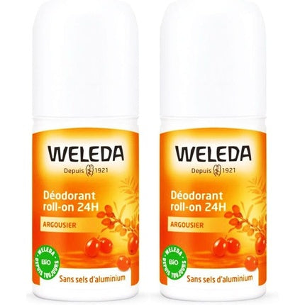 Weleda Sea-Buckthorn Deodorant Roll-On 24h 50ml - Pack of 2