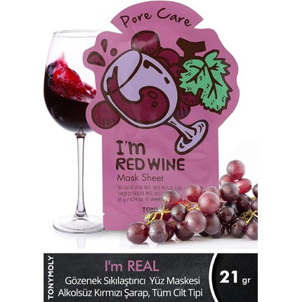 Tony Moly I'm Red Wine Pore Care Real Sheet Mask 21g