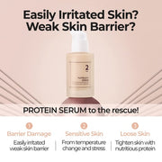 numbuzin No.2 Protein 43% Creamy Serum with Core Protein Complex, Oat Protein, Ceramide, Panthenol for Skin Barrier Strengthening and Tightening Loose Skin 1.69 fl oz