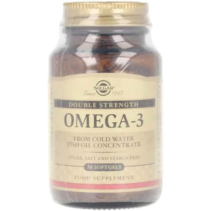 Solgar Omega-3 Double Strength Softgels 30 Count - Optimum Pure and Potent Form of EPA/DHA for Heart, Brain, and Eye Health - Gluten Free