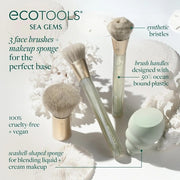 Ecotools Sea Gems Face Makeup Brush & Sponge Kit - 4 Piece Set