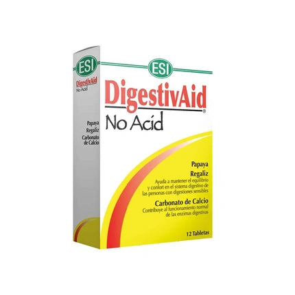Esi Digestivaid No Acid 12 Tablets Digestive Aid Supplement