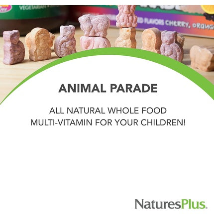 NaturesPlus Animal Parade MagKidz Childrens Magnesium Supplement Natural Cherry Flavour 90 Chewable Tablets
