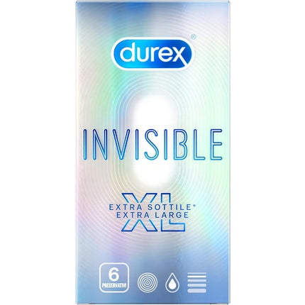 Durex Invisible Extra Large Ultra Thin High Sensitivity Condoms 6 Condoms