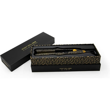 CORIOLISS C Trip Mini Hair Straighteners for Women Titanium Curler and Straighteners for Fine Hair Professional Iron with Temperature Control Leopard Gold