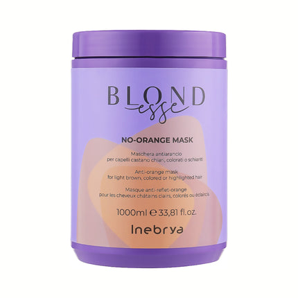 Inebrya Blondesse Noorange Antiorange Mask 1000 Ml For Light Chestnut Dyed Or Lightened Hair