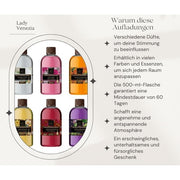 Room Fragrance Refill Bottle 500ml - Long Lasting Aroma for Diffusers - Room Fragrance Oil Refill - Lady Venezia - Made In Italy