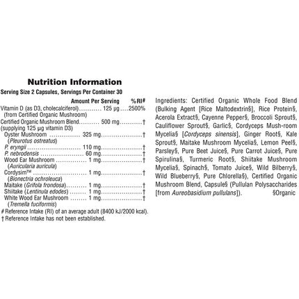 NaturesPlus Source of Life Garden Certified Organic Vitamin D3 Cholecalciferol 5000 iu 60 Vegan Capsules - 30 Servings