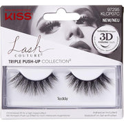 KISS Lash Couture Triple Push Up Collection False Lashes Teddy 3D Volume Cruelty-Free Reusable with Lash Glue Black Teddy