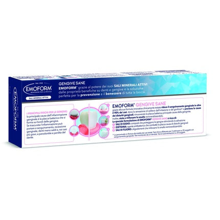 Emoform Healthy Gum Toothpaste 100ml with Sodium and Esetidin Salts - Reduces Gum Bleeding in Over 90% of Cases and Relieves Irritations - Strengthens Tooth Enamel