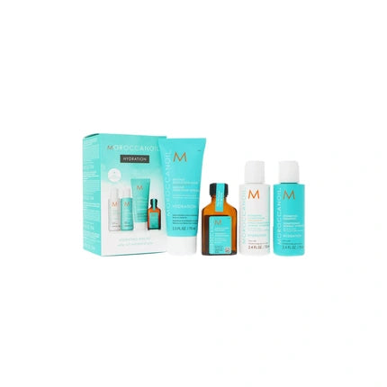 Moroccanoil Hydrating Shampoo Set - Includes Hydrating Shampoo 70ml, Conditioner 70ml, Styling Cream 75ml, And Treatment 25ml