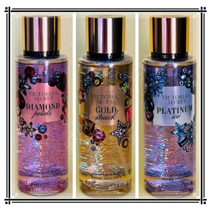 Victoria's Secret Gold Struck Diamond Petals Platinum Ice Body Mist 8.4 oz
