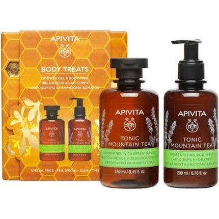 Apivita Promo Body Treats Tonic Mountain Tea Shower Gel 250ml And Body Lotion 200ml