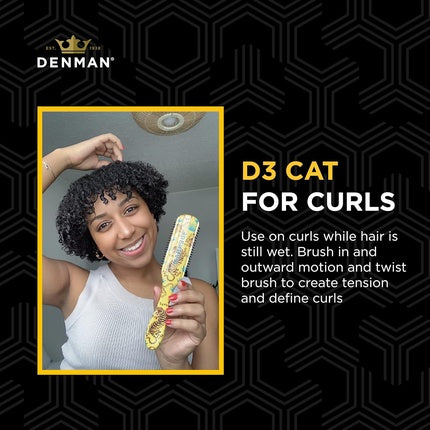 Denman Curly Hair Brush D3 Tiger 7 Row Styling Brush for Detangling Separating Shaping and Defining Curls 1 Count