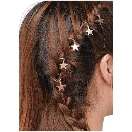 BIFULL Decorative Stars Hair Rings Black Standard
