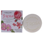 L'Erbolario 3 Rose Perfumed Bar Soap Enriched With Natural Ingredients and Aromatic Fragrances 3.5oz - Pack of 3