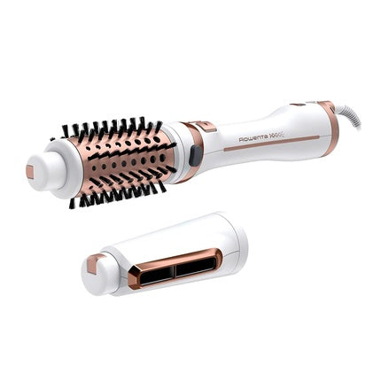 Rowenta CF9720 Brush Activ' Ultimate Care Rotating Hot Air Brush 2-in-1 Styling with Ceramic Coating and Ion Booster Technology Styling Nozzle Innovative Flip Function White/Rose Gold