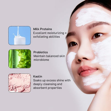 Pro Moisture Milk Toning Clay Mask with Korean Kaolin Clay and Probiotics