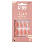 Kiss Bare But Better Nails 28 Count Long Length Peach