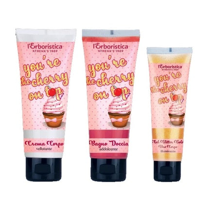 Herbalist Box You Are Cherry On Top - Shower Gel, Body Cream, Gold Body Glitter