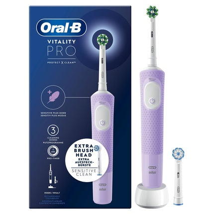 Oralb Vitality Pro Lilac Electric Toothbrush With Extra Refill