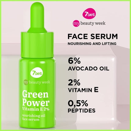7Days Vitamin E Face Serum Nourishing Serum with Avocado Oil and Peptides Korean Skincare Anti-Aging Face Care Anti-Wrinkle Serum for Mature and Dry Skin