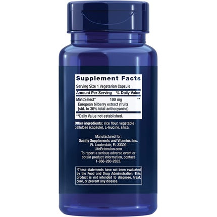 Life Extension European Standardized Bilberry Extract 100mg - 90 vCapsules