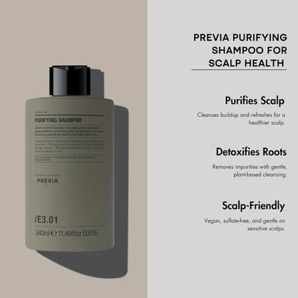 Previa Purifying Shampoo for Scalp Health - Purifying and Detoxifying