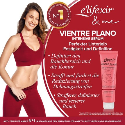 E'LIFEXIR Vientre Plano Intensive Defining Volume, Dehydrating and Toning the Stomach Firming Cream with SLIMEXIR, PINK PEPPER and Caffeine for Men and Women 150ml