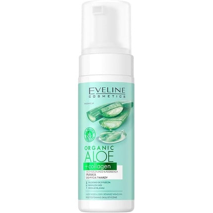 Eveline Cosmetics Organic Aloe + Collagen 3-in-1 Cleansing and Soothing Face Foam
