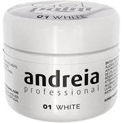 Andreia Professional Nail Art Design Gel Paint Pots Highly Pigmented Intense Colour No Flow High Viscosity UV Gel Paint for DIY Manicure Vegan 4g 01 White