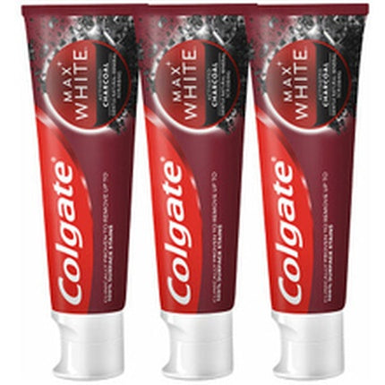 Colgate Max White Charcoal Trio Toothpaste Whitening Toothpaste With Activated Charcoal 3 X 75 Ml