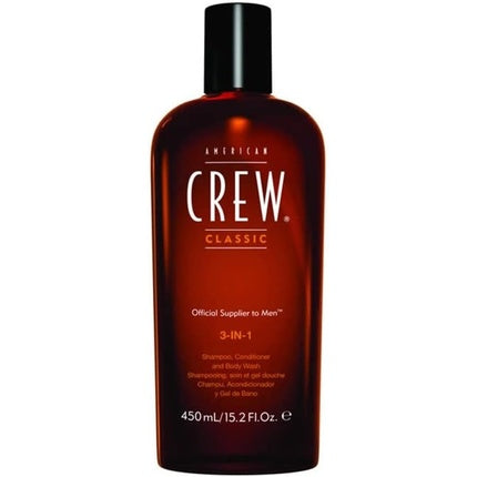 American Crew 3-In-1 Shampoo Conditioner Body Wash with Long Lasting Scent 450ml