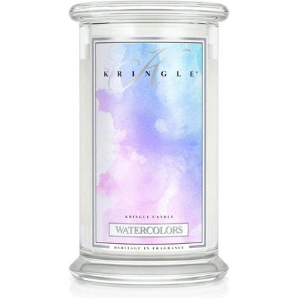 A Large Scented Candle With Two Wicks Watercolors 623g