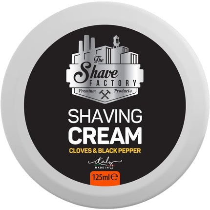 The Shave Factory Shaving Cream Soap for Men Suitable for All Skin Types Made in Italy 125ml Cloves & Black Pepper