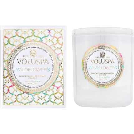 Voluspa Wildflowers Classic Boxed Candle 9.5 Ounce 60 Hour Burn Time Coconut
