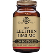 Solgar Soya Lecithin 1360mg Softgels Supports Cell Membrane Structure 100 Count
