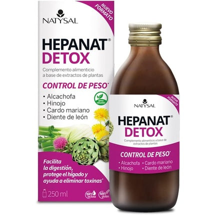 NATYSAL Hepanat Detox Weight Control Facilitates Digestion Protects the Liver and Helps Remove Toxins 250ml