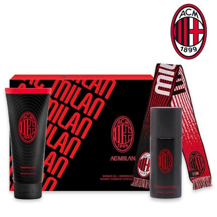 Ac Milan Milan Gift Set With Scarf, Deodorant 150ml, And Shower Gel 200ml